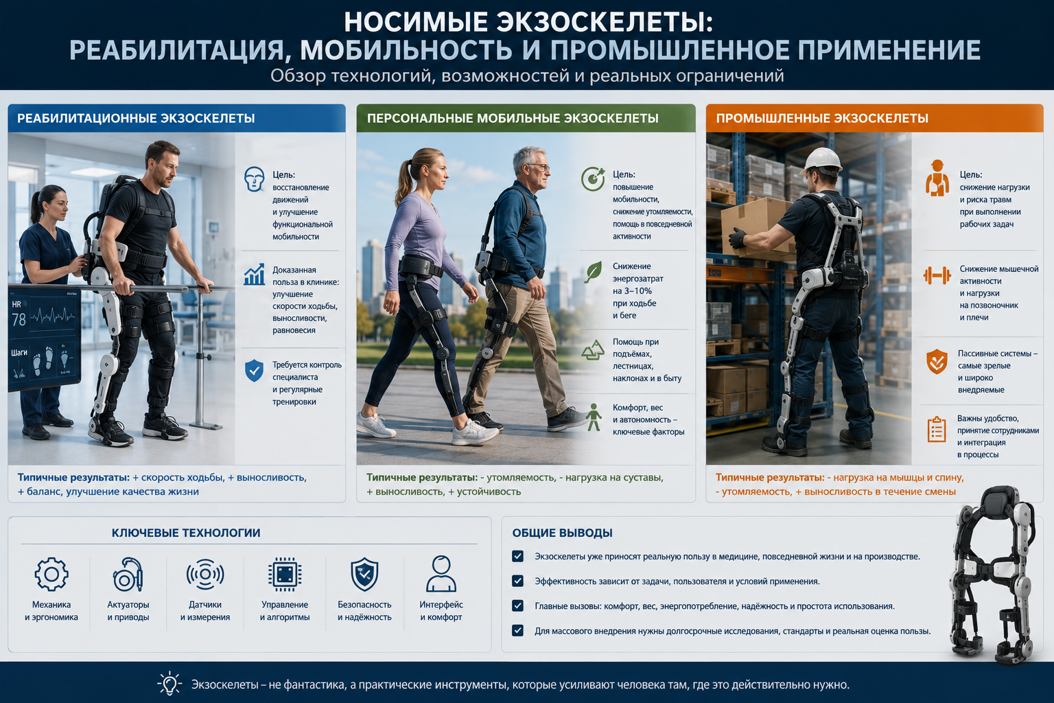 Исследование современных пассивных экзоскелетов